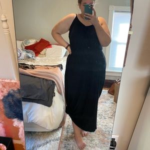 Black midi dress